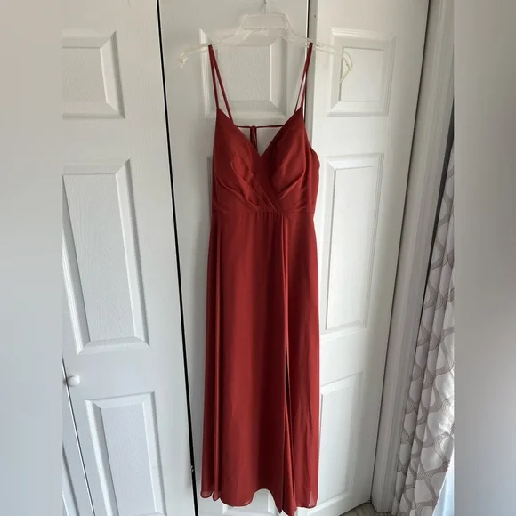 Azazie | Dresses | Azazie Everleigh Terracotta Chiffon Dress | Poshmark